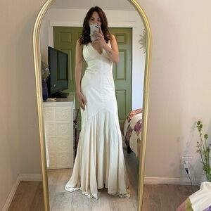 Nicole Miller Gorgeous Ivory Boho Formal Modern Wedding Dress Size 6
